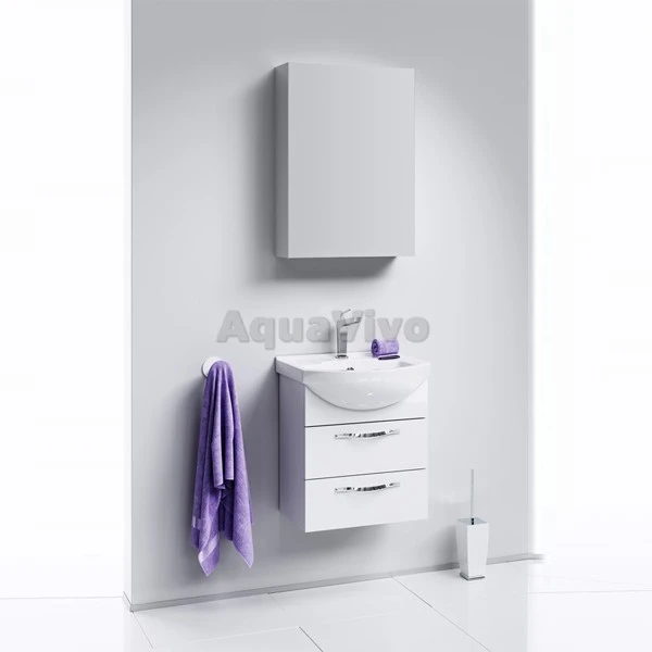 Мебель для ванной Aqwella Аллегро 50, с 2 ящиками, цвет белый
