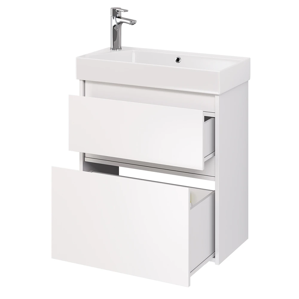 Мебель для ванной Dreja Slim 65, с 2 ящиками, цвет белый глянец