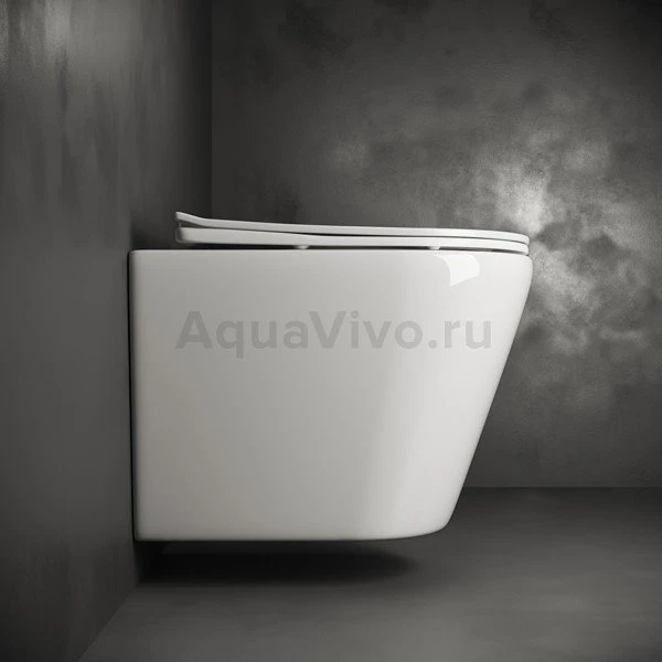 Унитаз Ceramica Nova Highlight CN1804 подвесной, безободковый, с сиденьем микролифт - фото 1