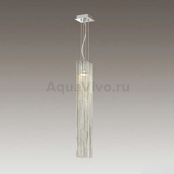 Подвесной светильник Odeon Light Luigi 4138/1, арматура серебро, плафон металл никель, 8х120 см  - фото 1