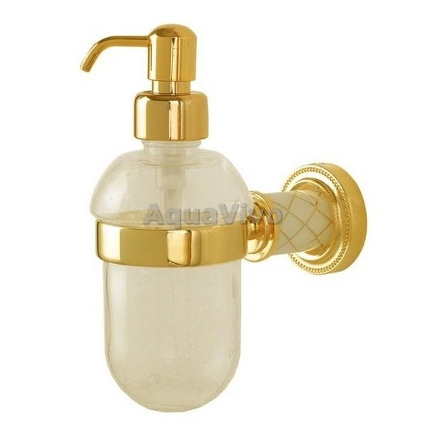 Дозатор Boheme Murano 10912-G для жидкого мыла с подставкой, цвет золото