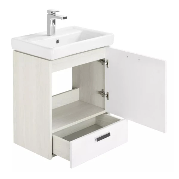 Мебель для ванной Акватон Йорк 55 M, цвет белый/ясень фабрик - фото 1