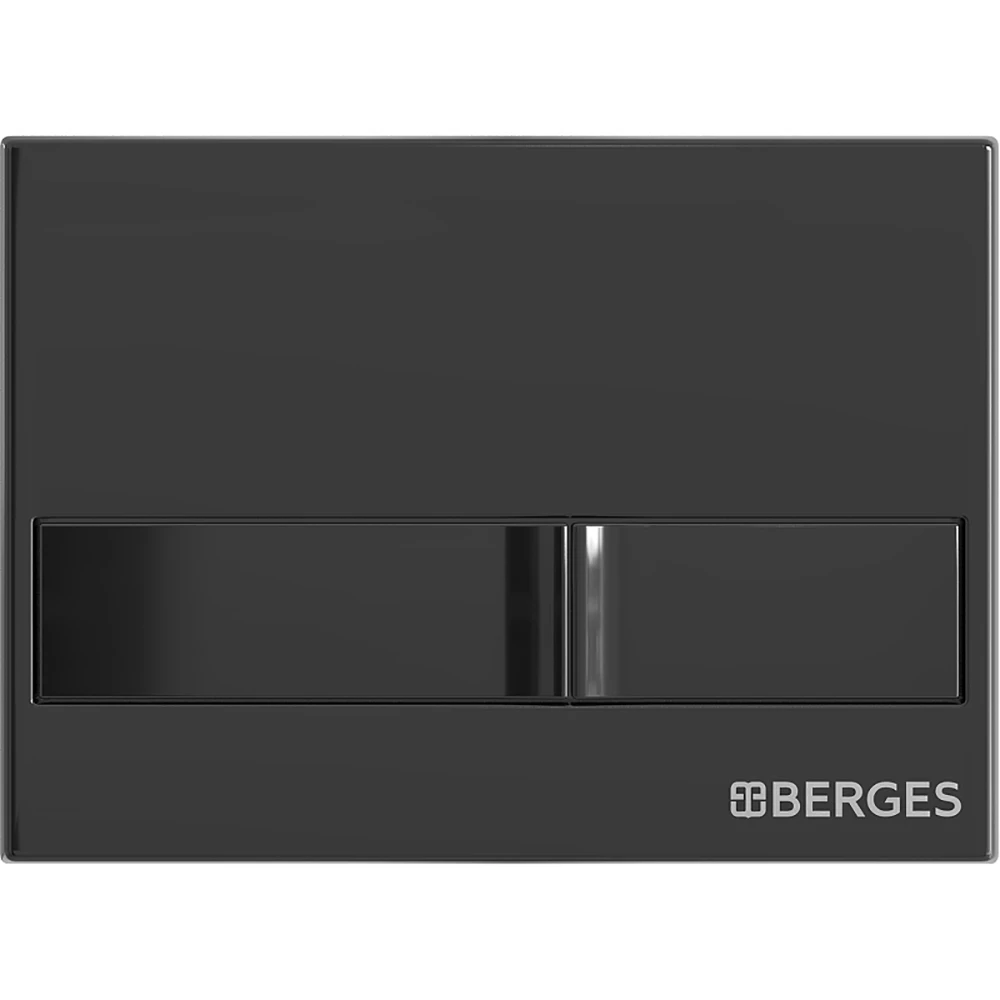 Инсталляция Berges Novum 040216 для подвесного унитаза, с кнопкой смыва черный глянец - фото 1