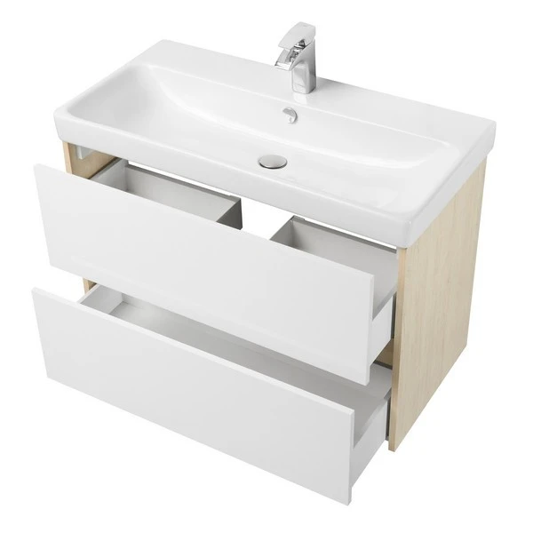 Мебель для ванной Акватон Сканди 90, цвет белый / дуб верона - фото 1