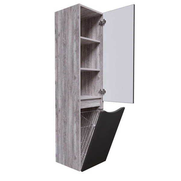 Шкаф-пенал Grossman Талис 35, с бельевой корзиной, цвет бетон пайн / графит