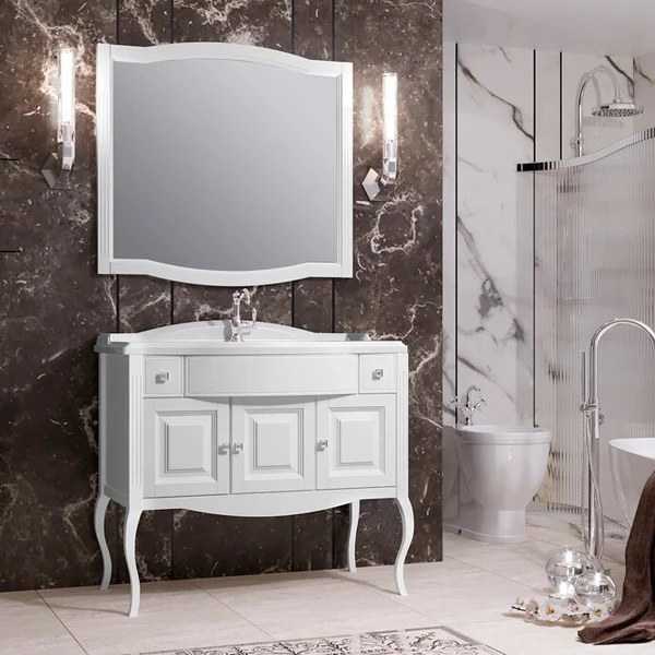 Зеркало Опадирис Лаура 100x90, цвет белый матовый