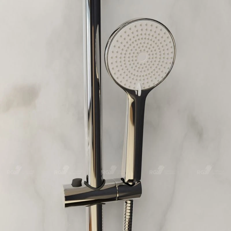 Душевая стойка RGW Shower Panels SP-33, с верхним душем, смесителем, цвет хром - фото 1