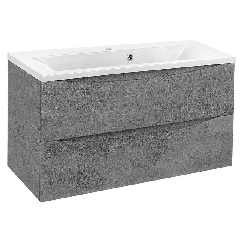 Мебель для ванной Vincea Mia 90, под раковину из искусственного камня, цвет бетон - фото 1