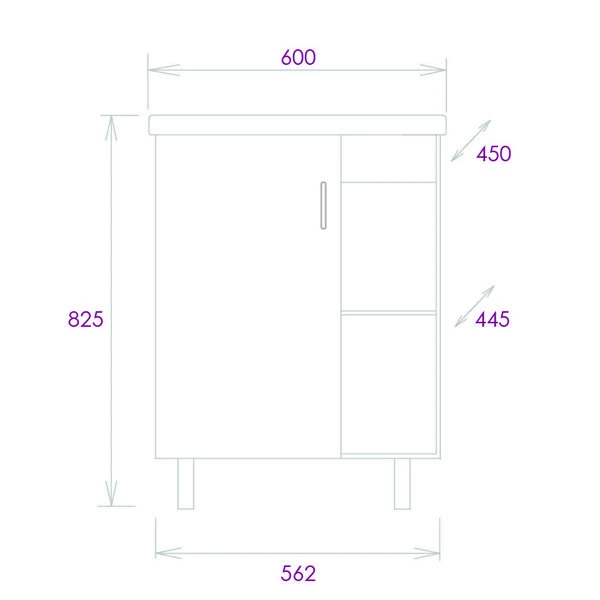 Мебель для ванной Оника Тимбер 60.01, под раковину Como, цвет белый матовый / дуб сонома