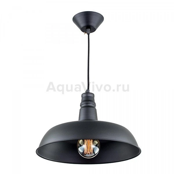 Подвесной светильник Citilux Эдисон CL450204, арматура черная, плафон металл черный, 35х35 см - фото 1