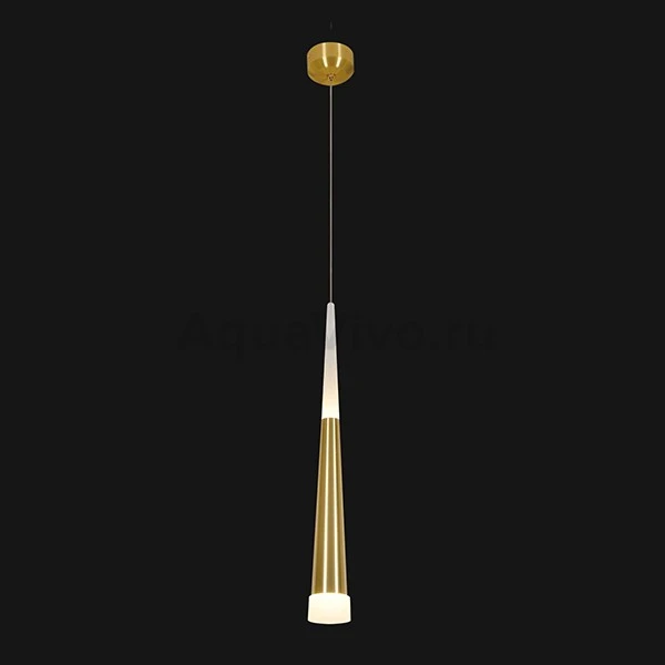 Подвесной светильник Citilux Вегас CL227012, арматура золото, плафон полимер белый / золото, 7х7 см - фото 1