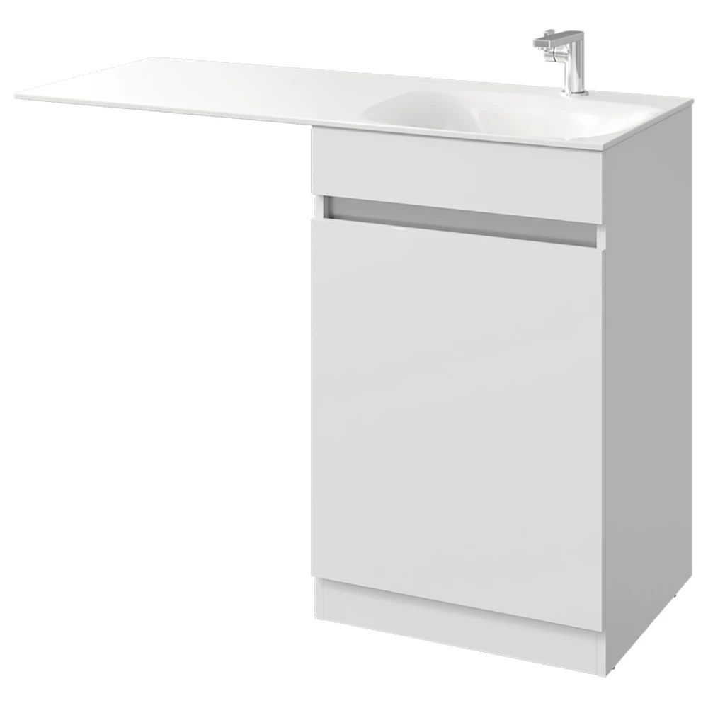 Мебель для ванной Aqwella Forma 54, под правую раковину, с бельевой корзиной, цвет белый