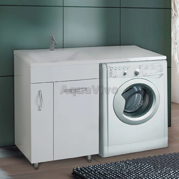 Мебель для ванной Оника Нави 60.12 под стиральную машину, цвет белый - фото 1