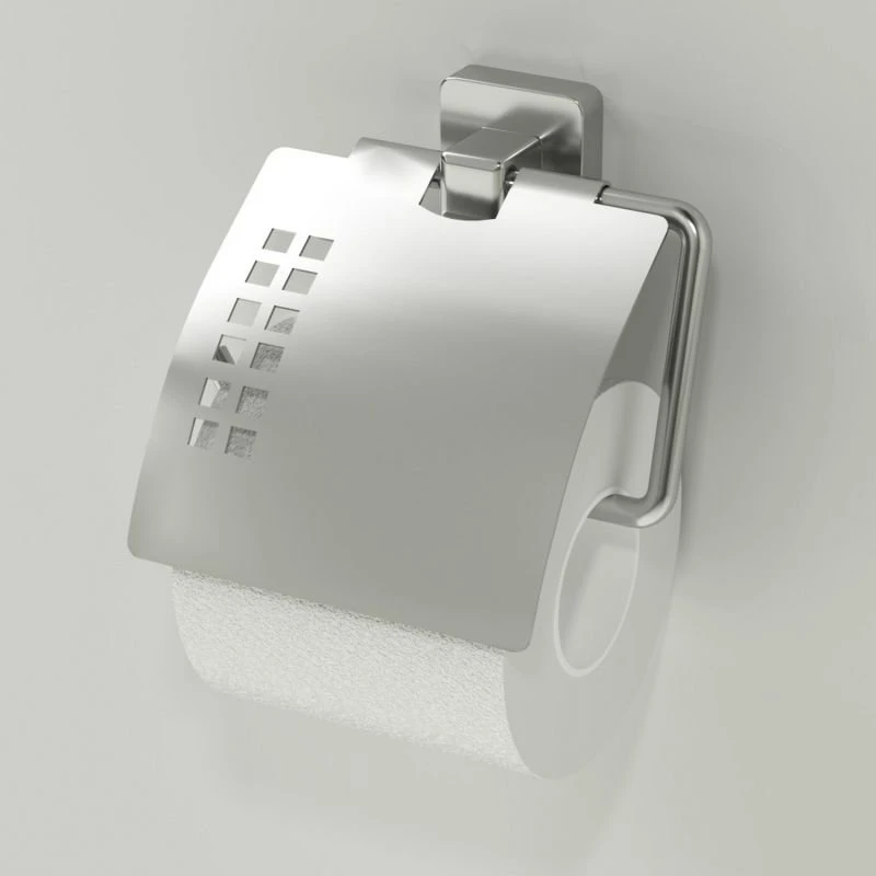 Держатель туалетной бумаги WasserKRAFT Rhin K-8725, с крышкой, цвет хром - фото 1