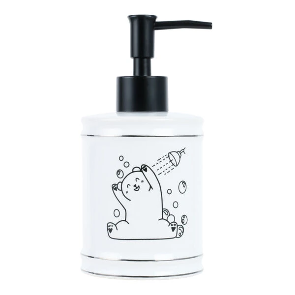 Дозатор Fixsen Teddy FX-600-1 для жидкого мыла, настольный, цвет белый с рисунком