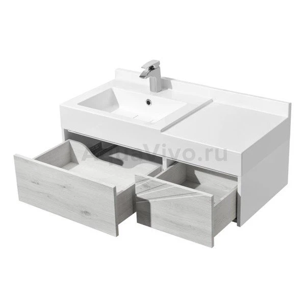 Мебель для ванной Акватон Сакура 100, цвет ольха наварра/белый глянец
