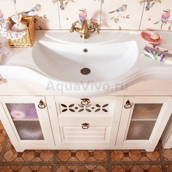 Мебель для ванной Бриклаер Кантри 120, цвет бежевый дуб прованс