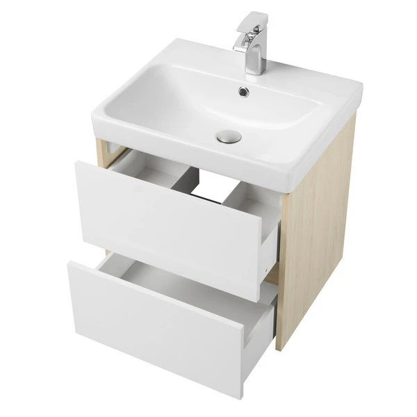 Мебель для ванной Акватон Сканди 55, цвет белый / дуб верона