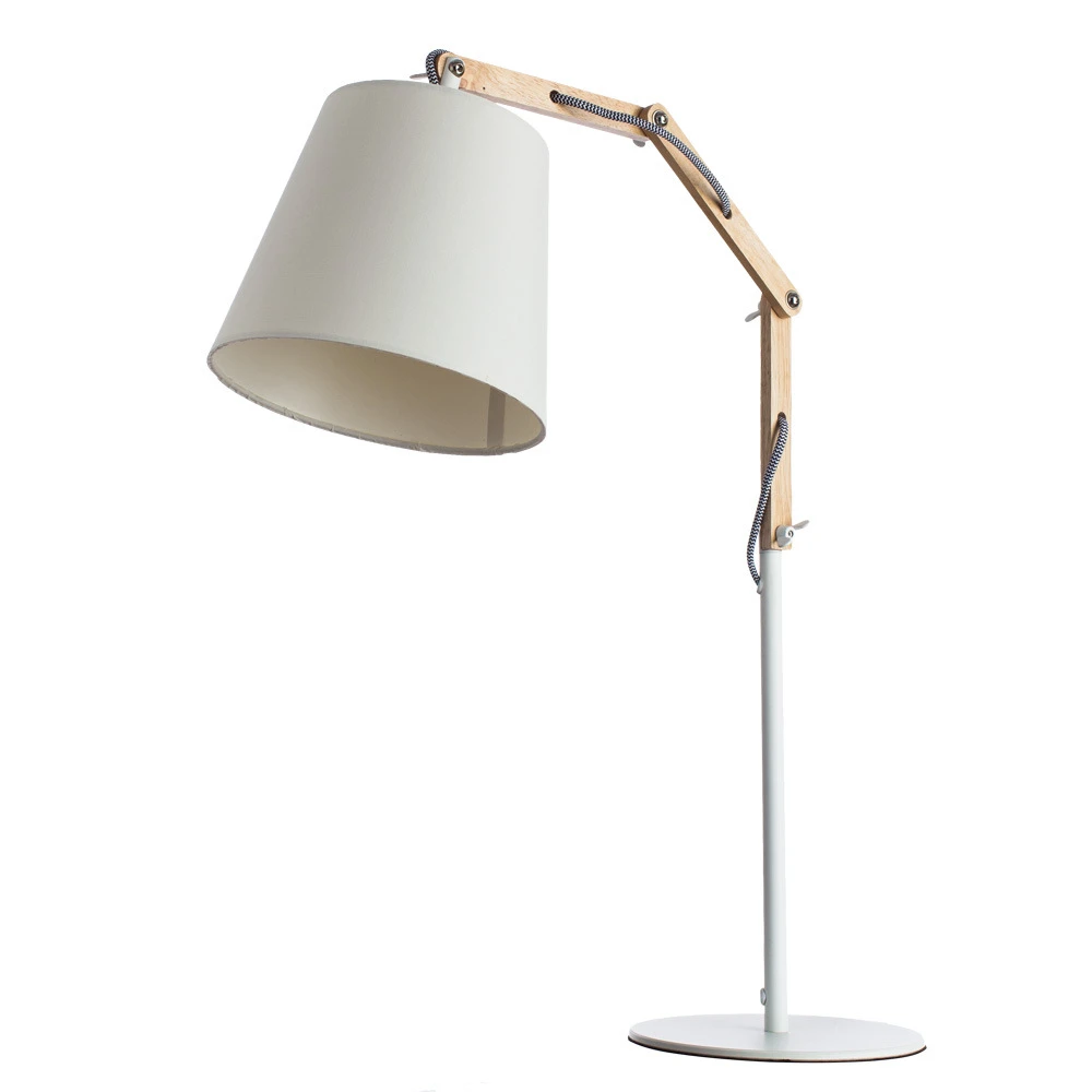 Интерьерная настольная лампа Arte Lamp Pinocchio A5700LT-1WH, арматура белая, плафон ткань белая
