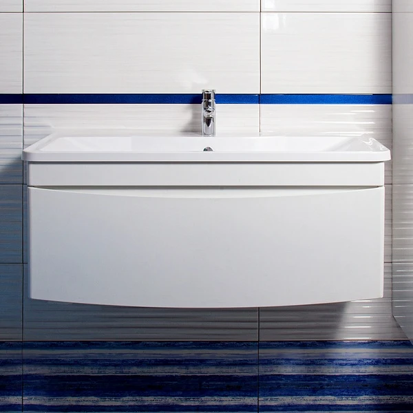 Мебель для ванной Бриклаер Вега 100 подвесная, цвет белый - фото 1