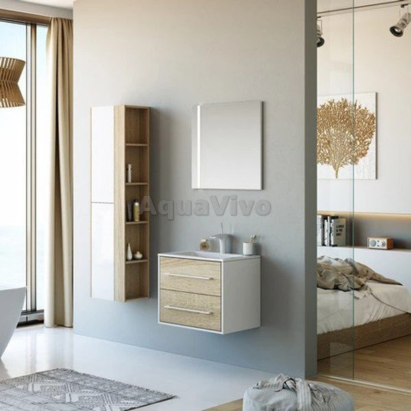 Мебель для ванной Aqwella Майами 60, цвет белый/дуб сонома