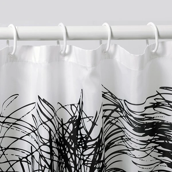 Штора для ванной WasserKRAFT Isar SC-73101, 180x200, цвет белый / черный