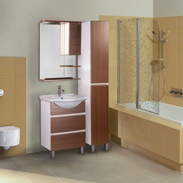 Мебель для ванной Оника Элита 60.13, цвет штрокс коричневый / белый