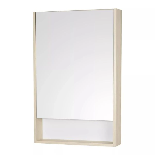 Шкаф-зеркало Акватон Сканди 55, цвет белый / дуб верона