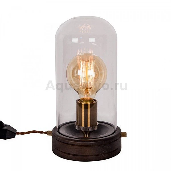 Интерьерная настольная лампа Citilux Эдисон CL450801, арматура бронза / венге, плафон стекло прозрачное, 14х14 см - фото 1