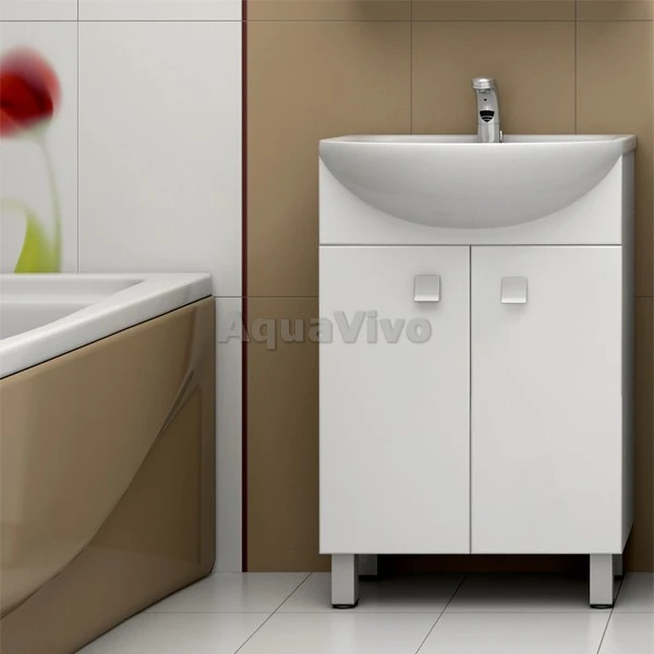 Мебель для ванной Какса-А Домино 55, напольная, цвет белый