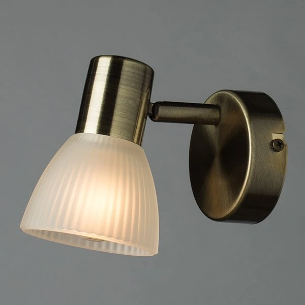 Спот Arte Lamp Parry A5062AP-1AB, арматура бронза, плафон стекло белое, 8х16 см - фото 1
