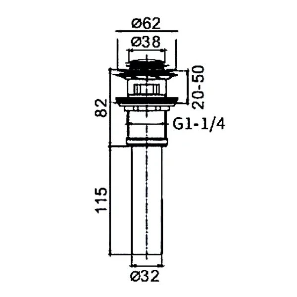 Донный клапан Frap F66-2 для раковины, Click-clack, цвет хром