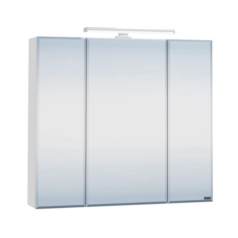 Шкаф-зеркало Санта Стандарт 80, с подсветкой, цвет белый