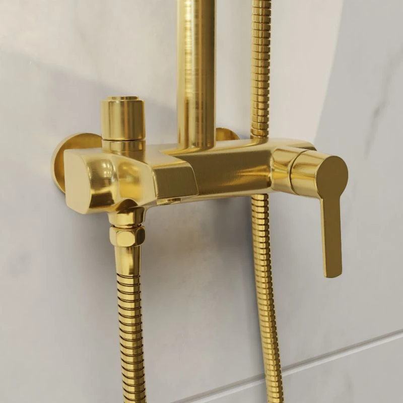 Душевая стойка RGW Shower Panels SP-31 G, с верхним душем, смесителем, цвет золото
