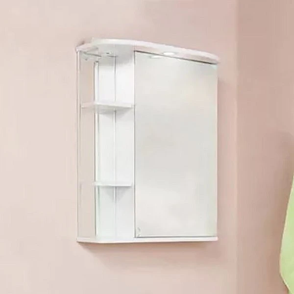 Шкаф-зеркало Оника Карина 60.01, правый, с подсветкой, цвет белый