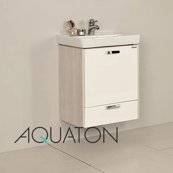 Мебель для ванной Акватон Йорк 55 M, цвет белый/ясень фабрик