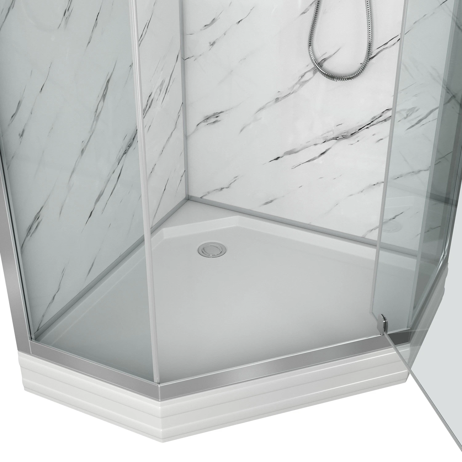 Душевая кабина Niagara Luxe NG-7702DM 100x100, стекло прозрачное, профиль серебро, с крышей - фото 1