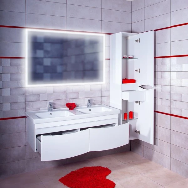 Мебель для ванной Бриклаер Вега 125 подвесная, цвет белый - фото 1
