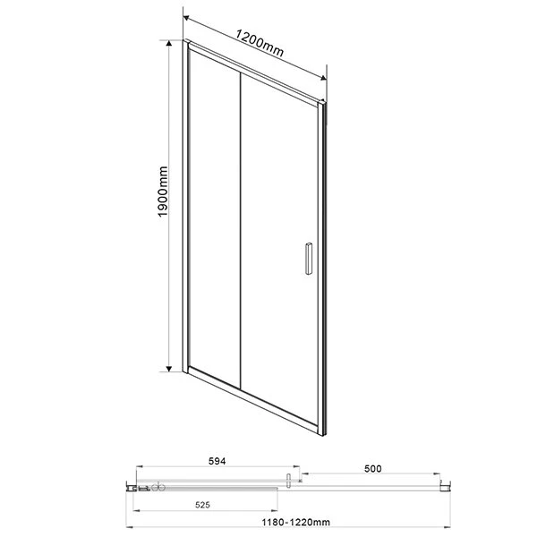 Душевая дверь Vincea Garda VDS-1G 120x190, стекло прозрачное, профиль хром