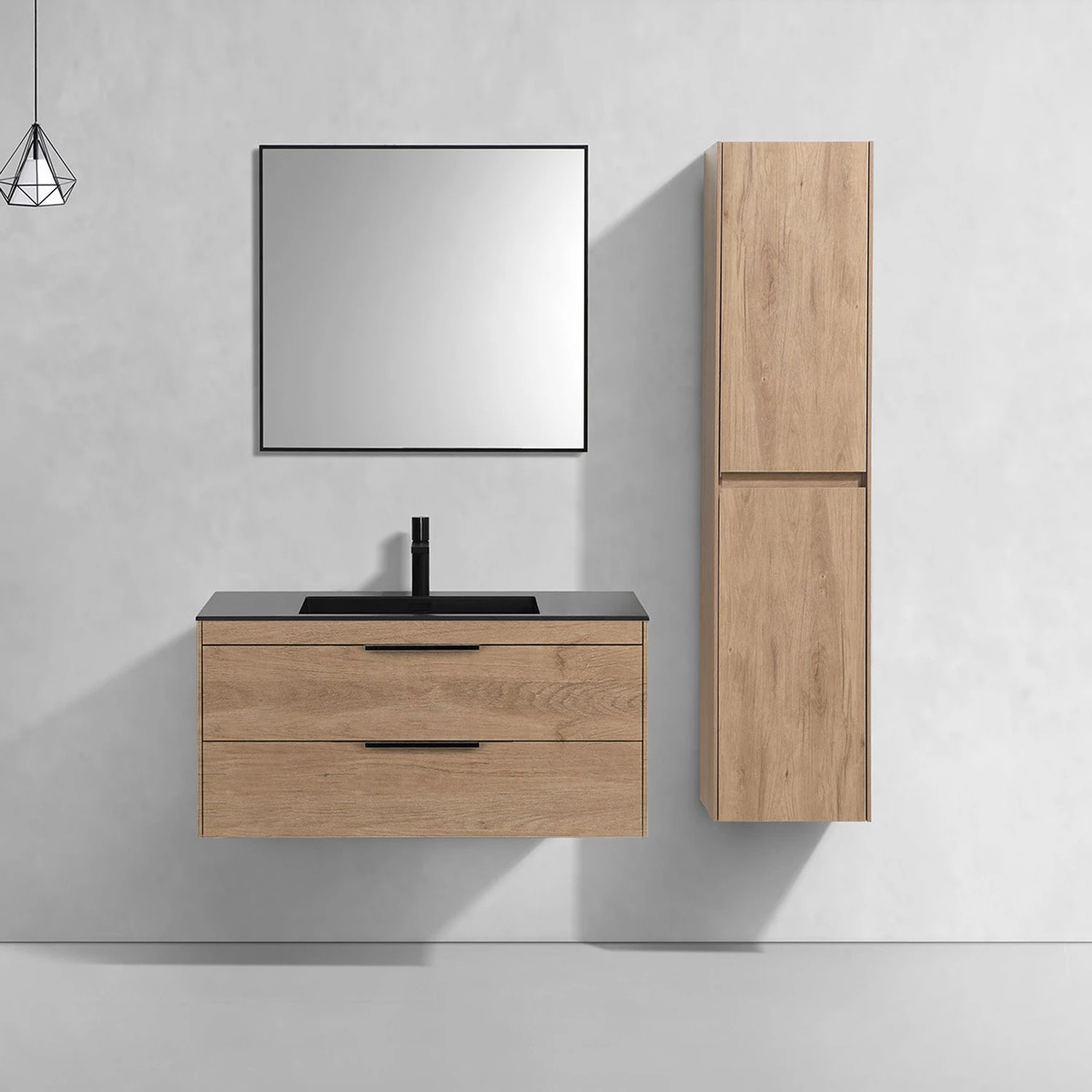 Мебель для ванной Vincea Chiara 100, с 2 ящиками, цвет натуральный дуб - фото 1
