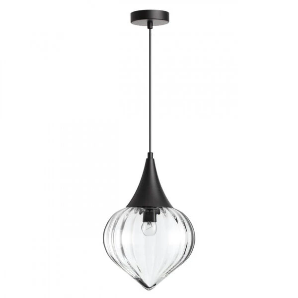 Подвесной светильник Odeon Light Kesta 4951/1, арматура черная, плафон стекло прозрачное
