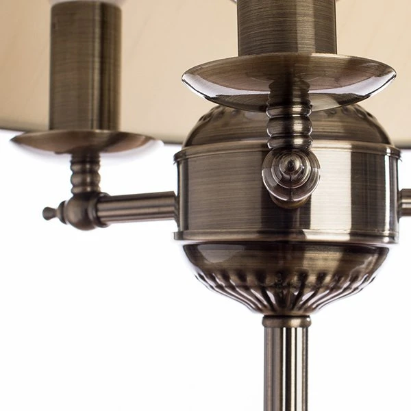 Интерьерная настольная лампа Arte Lamp Alice A3579LT-3AB, арматура бронза, плафон ткань бежевая, 35х35 см - фото 1