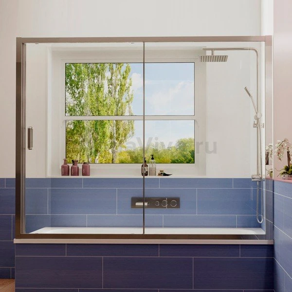 Шторка на ванну Ambassador Bath Screens 16041104 150x140, стекло прозрачное, профиль хром