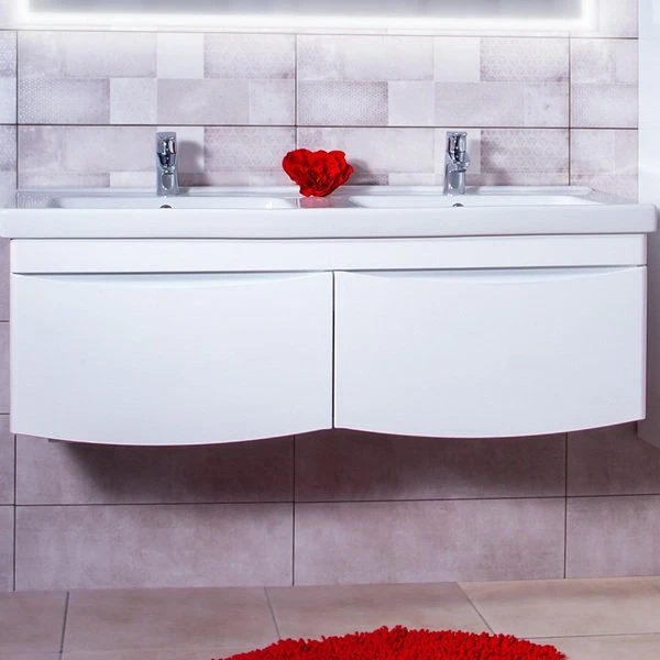 Мебель для ванной Бриклаер Вега 125 подвесная, цвет белый - фото 1