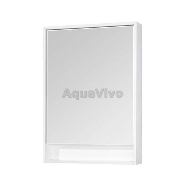 Шкаф-зеркало Акватон Капри 60 (2 стеклянные полки за дверцей), цвет белый