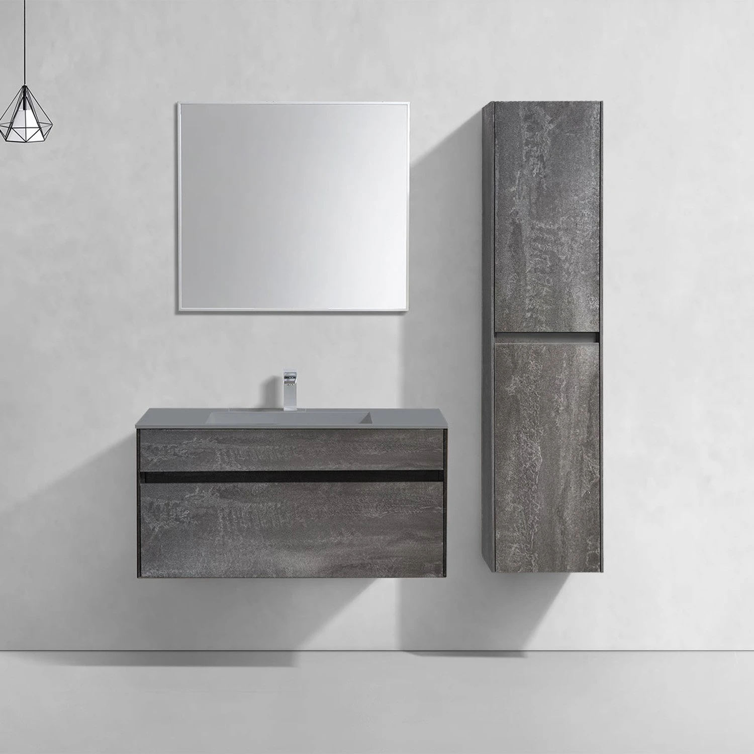 Мебель для ванной Vincea Chiara 100, с 1 ящиком, цвет серый камень - фото 1