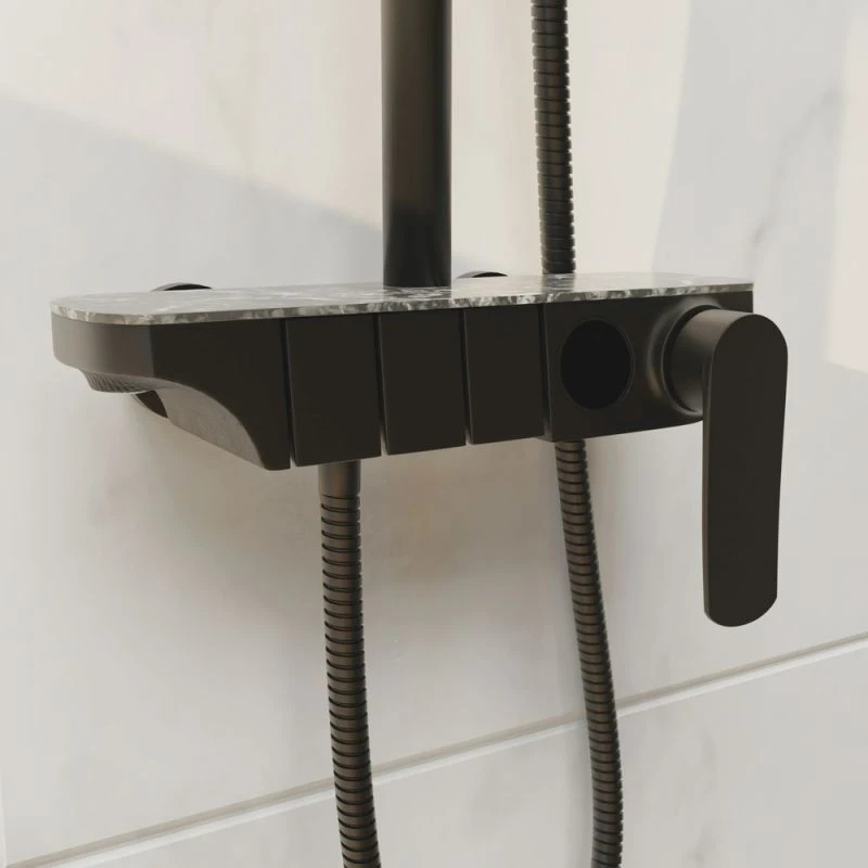 Душевая стойка RGW Shower Panels SP-33 B, с верхним душем, смесителем, цвет черный - фото 1