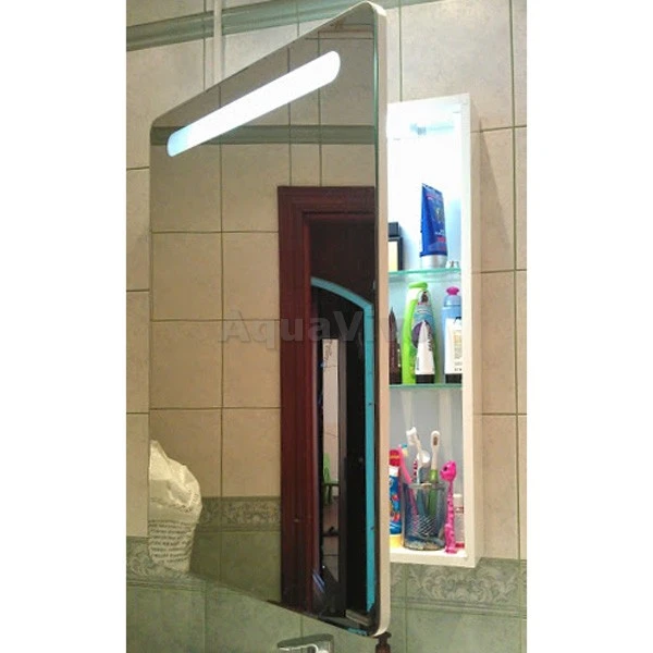 Шкаф-зеркало Акватон Америна 60 левый, с подсветкой, цвет белый