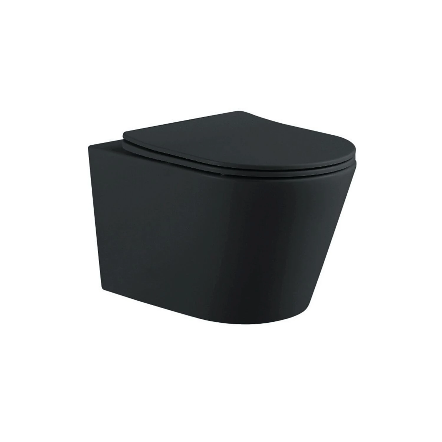 Унитаз Акватек Вега AQ1905-MB подвесной, безободковый, с сиденьем микролифт, цвет черный матовый
