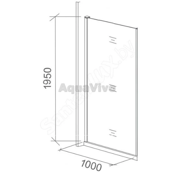 Боковая стенка Good Door Galaxy SP-100-C-CH 100, стекло прозрачное, профиль хром - фото 1